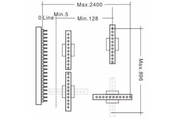 DW-305三排多軸木工鉆床線框圖